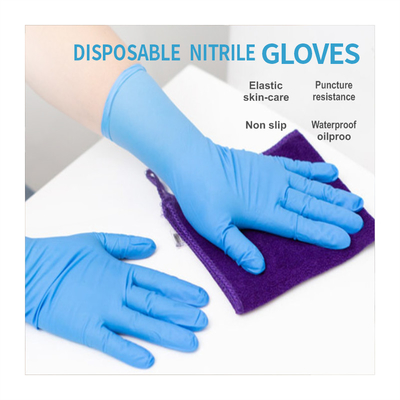 9 - 12inches Disposable Medical Consumables Nitrile Latex Powder Free Disposable Gloves