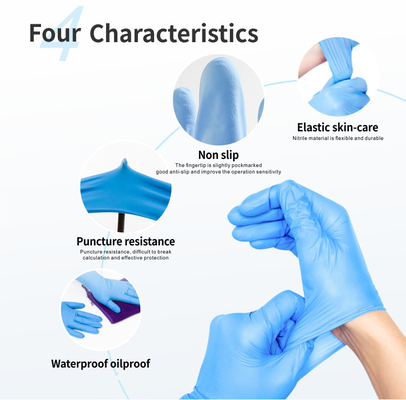 9 - 12inches Disposable Medical Consumables Nitrile Latex Powder Free Disposable Gloves